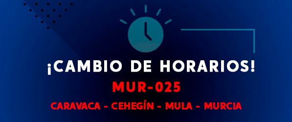 Cambio de horarios MUR – 025